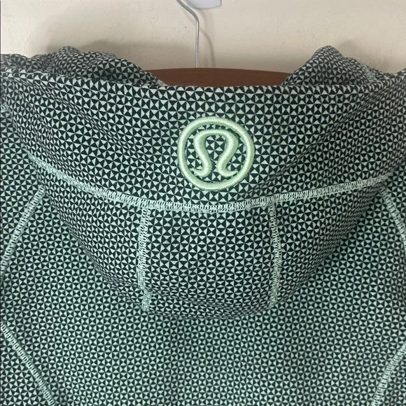 LULULEMON Scuba Hoodie Cotton Fleece Zip Jacket Mint Green Black Size 8 - Picture 5 of 16